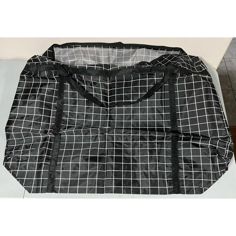 Black White Checkered Plaid Laundry Storage Bag Pouch Sack Organizer Size XXL 🖤